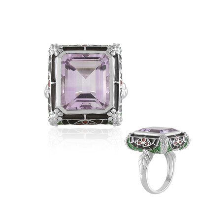 Anello in argento con Ametista Rose de France (Adela Silber)