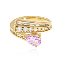 Anello in oro con Kunzite Brasiliana AAA (de Melo)