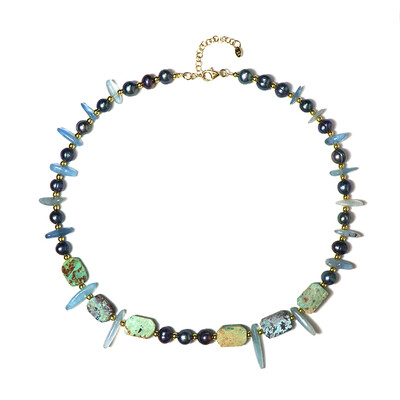 Collana in argento con Turchese Peruviano (Riya)