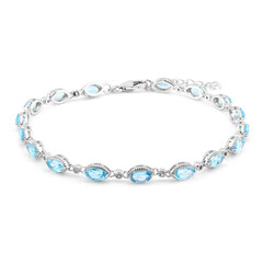 Bracciale in argento con Topazio Blu Svizzero
