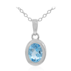 Collana in argento con Topazio Blu Svizzero