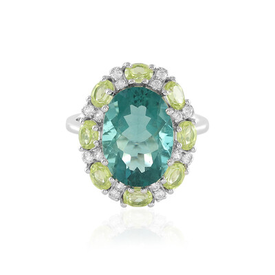 Anello in argento con Fluorite Blu Caraibico