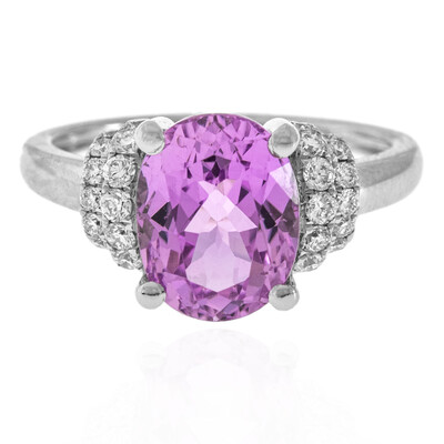 Anello in platino con Kunzite Brasiliana