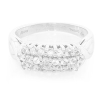Anello da uomo in argento con Zaffiro Bianco