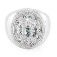 Anello in argento con Diamante Blu