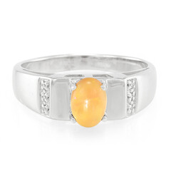 Anello placcato in platino con Opale Giavanese