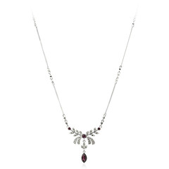 Collana in argento con Rodolite