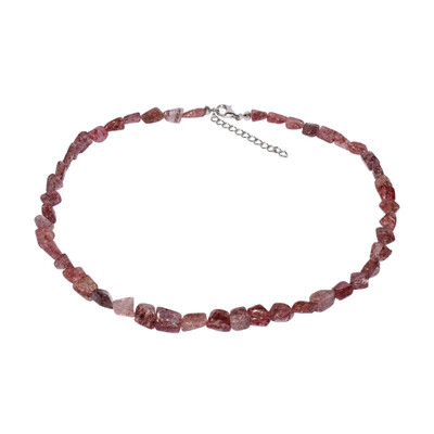 Collana in argento con Quarzo Fragola