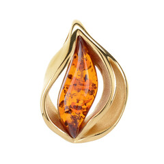 Ciondolo in argento con Ambra Baltica Cognac