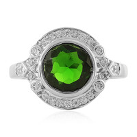 Anello in argento con Diopside Russo