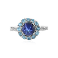 Anello in argento con Zaffiro Stellato Blu