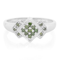 Anello placcato in platino con Diamante Fancy