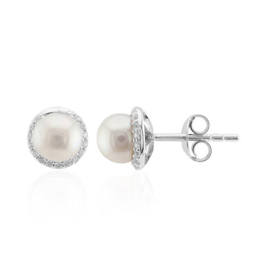 Orecchini in argento con Perla d'Acqua Dolce Bianca