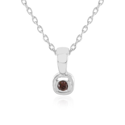 Collana in argento con Diamante Rosso I3