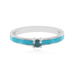 Anello in argento con Diamante Blu I4