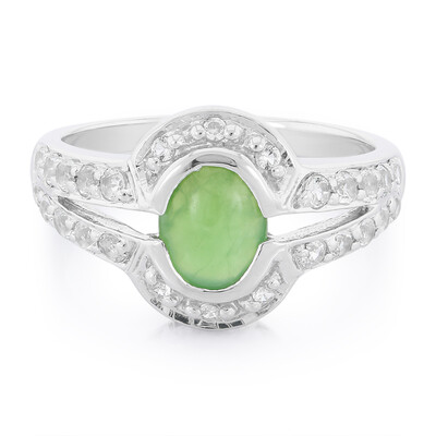 Anello in argento con Crisoprasio Imperiale