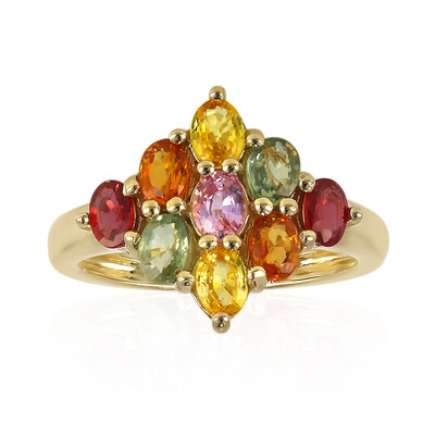 Anello in argento con Zaffiro Fancy