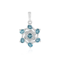Ciondolo in argento con Cianite Blu Foglia di Tè