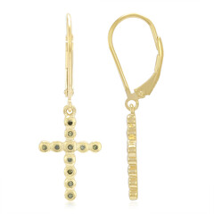 Orecchini placcati in oro con Diamante Fancy