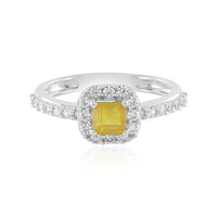 Anello in argento con Zaffiro Giallo del Madagascar