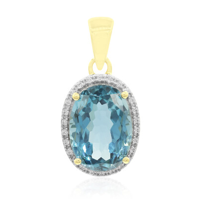 Ciondolo in oro con Topazio Blu Londra (Tenner Diniz)