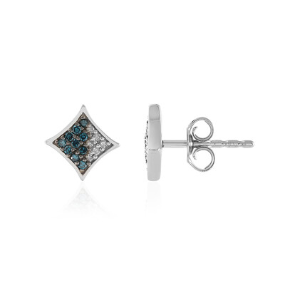 Orecchini in argento con Diamante Blu I2