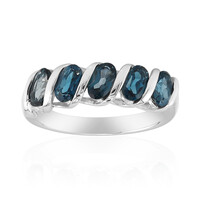 Anello in argento con Topazio Blu Londra