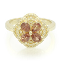 Anello in oro con Zaffiro Padparadscha (non riscaldato)
