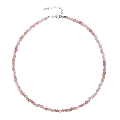 Collana in argento con Quarzo Fragola