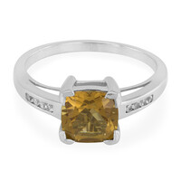 Anello in argento con Quarzo Cognac