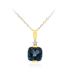 Collana in oro con Topazio Blu Londra