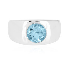 Anello da uomo in argento con Topazio Blu Cielo