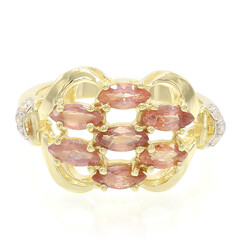 Anello in oro con Zaffiro Padparadscha (non riscaldato) (AMAYANI)