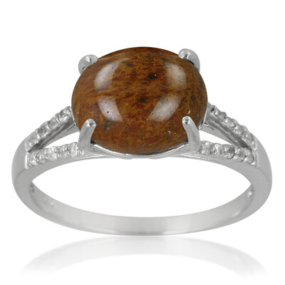 Anello in argento con Ossidiana Mogano