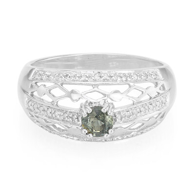 Anello in argento con Zaffiro Peacock (non riscaldato)
