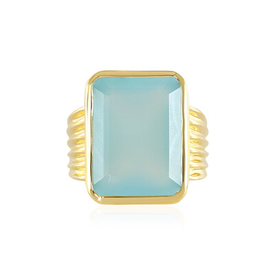 Anello in argento con Onice Blu