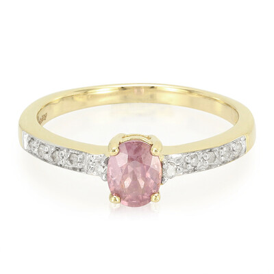 Anello in oro con Zaffiro Padparadscha (non riscaldato)