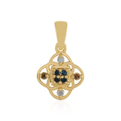 Ciondolo in argento con Diamante Blu I3
