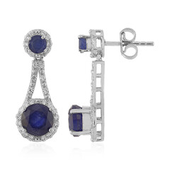 Orecchini in argento con Zaffiro Blu del Madagascar
