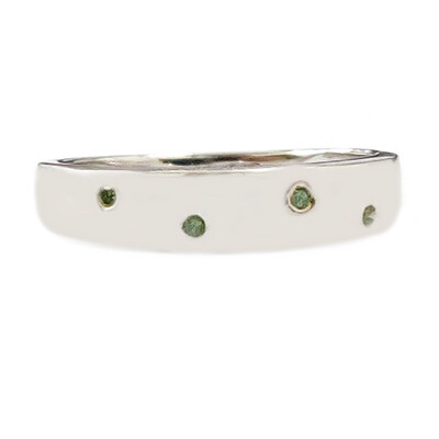 Anello in argento con Diamante Verde