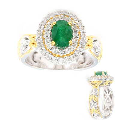 Anello in argento con Smeraldo Zambia (Gems en Vogue)