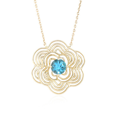 Collana in oro con Topazio Blu Svizzero (Ornaments by de Melo)