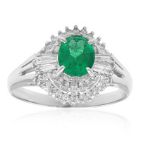 Anello in platino con Smeraldo Zambia AAA (CIRARI)