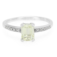 Anello placcato in platino con Kunzite Canarino