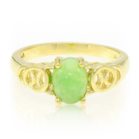 Anello placcato in oro con Crisoprasio Imperiale