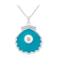 Collana in argento con Perla d'Acqua Dolce Bianca