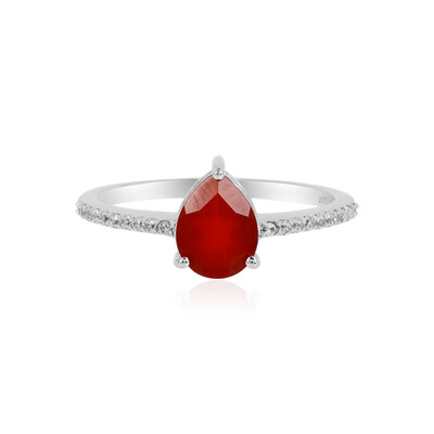 Anello in argento con Onice Rossa