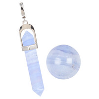 Accessorio in argento con Calcedonio Blu