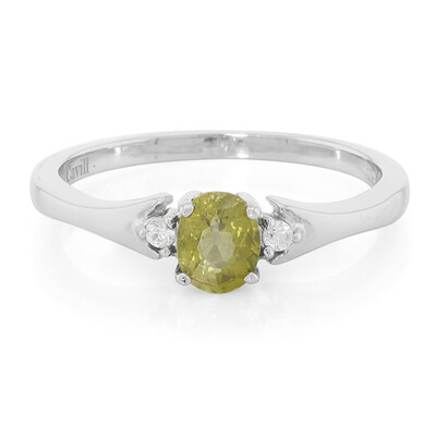 Anello placcato in platino con Tormalina Cuprian