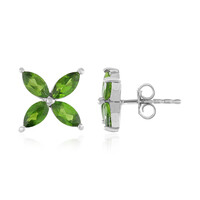 Orecchini in argento con Diopside Russo